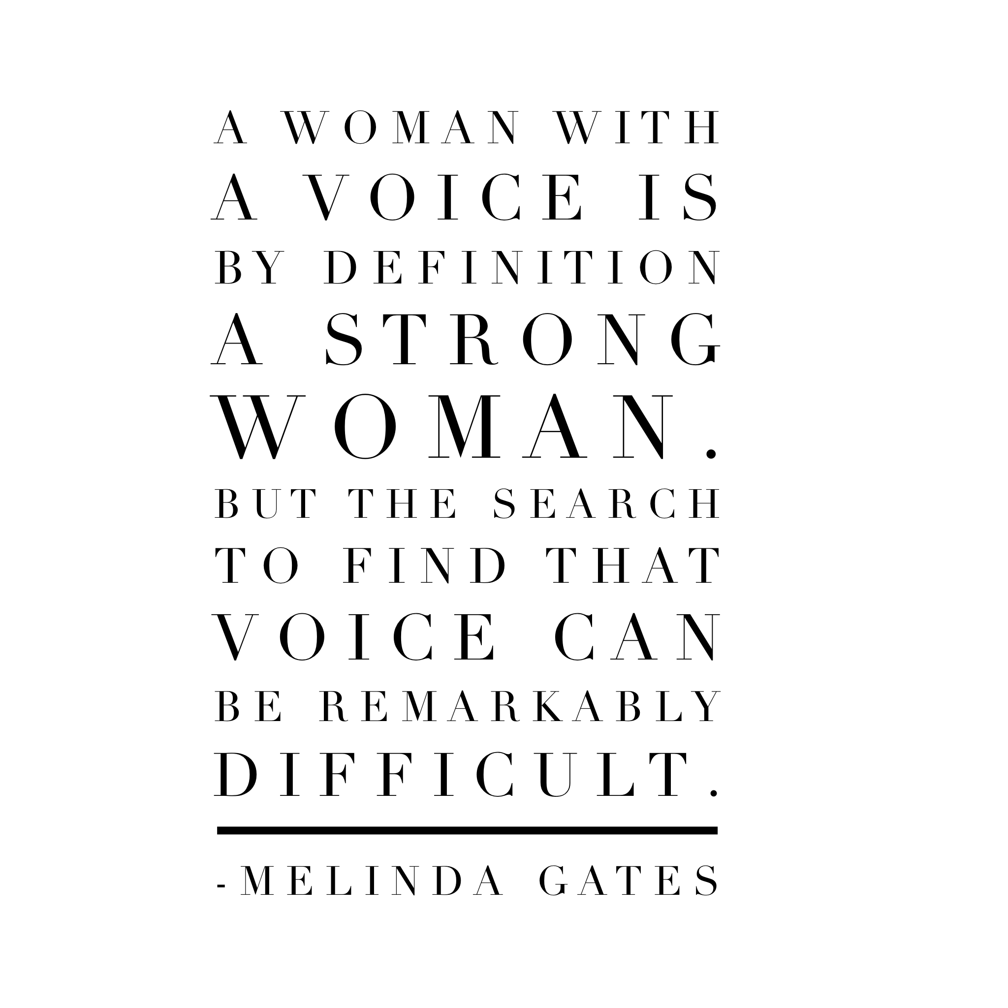 being a strong woman…